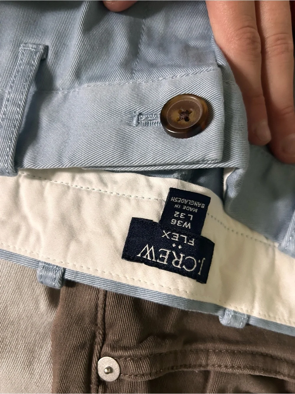 LOT OF 6 J. Crew Men's Chino Pants Bundle in Navy, Light Blue, Tan, Brown, Cream